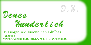 denes wunderlich business card